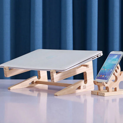 The Oasis Bridge: Handcrafted Universal Wood Laptop Stand